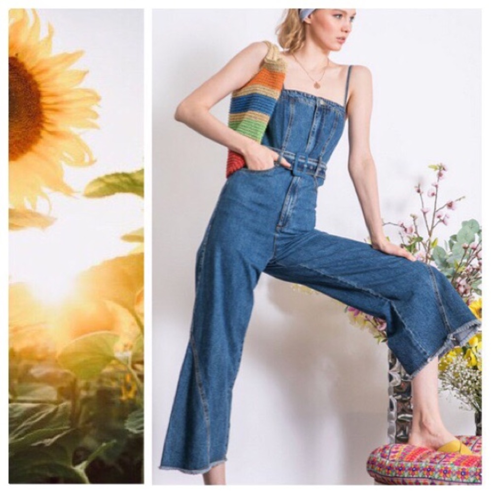 Jenna Indigo Denim Jumpsuit - Picture 4 of 7